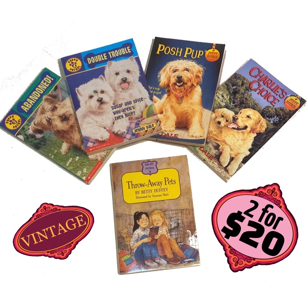 🎉2/20 Set of 5 Vintage Puppy Pet Patrol Young Reader Elementary School Books